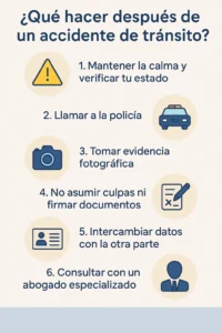 qué hacer después de un accidente de tránsito