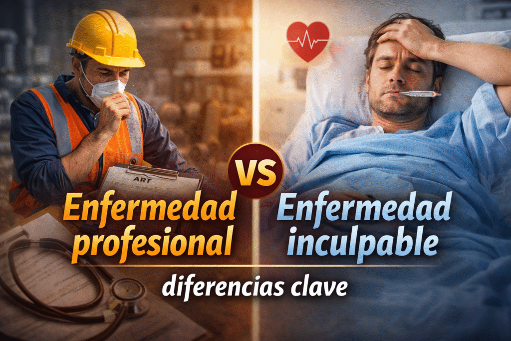 Enfermedad profesional vs enfermedad inculpable